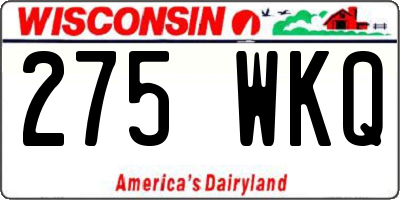 WI license plate 275WKQ