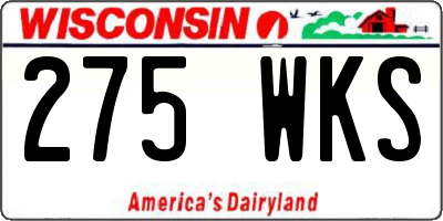 WI license plate 275WKS