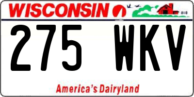 WI license plate 275WKV