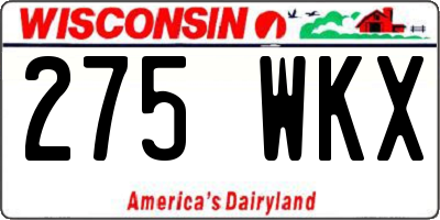WI license plate 275WKX
