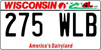 WI license plate 275WLB