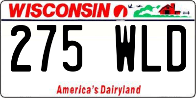 WI license plate 275WLD