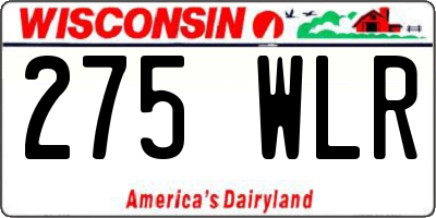 WI license plate 275WLR