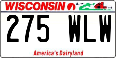 WI license plate 275WLW