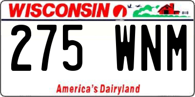 WI license plate 275WNM
