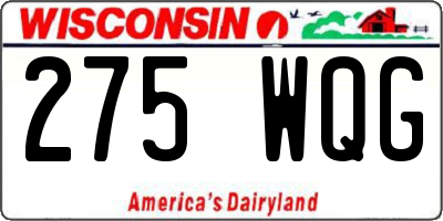 WI license plate 275WQG