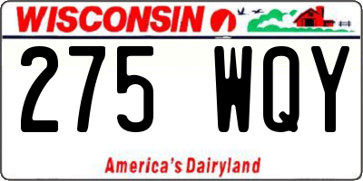 WI license plate 275WQY