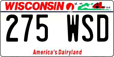 WI license plate 275WSD
