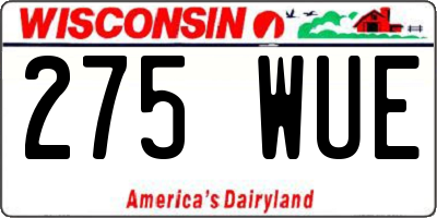 WI license plate 275WUE