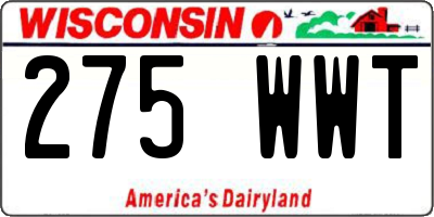 WI license plate 275WWT