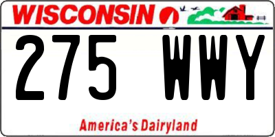 WI license plate 275WWY