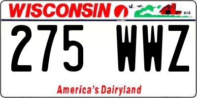 WI license plate 275WWZ