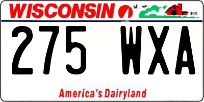 WI license plate 275WXA