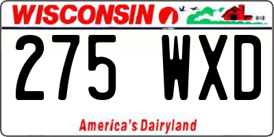 WI license plate 275WXD
