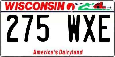 WI license plate 275WXE