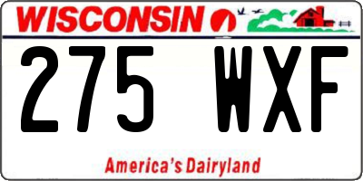 WI license plate 275WXF