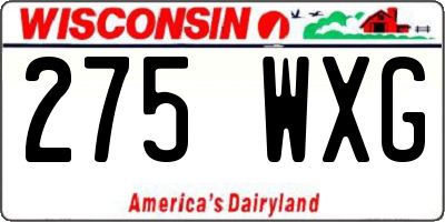 WI license plate 275WXG