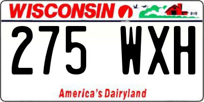 WI license plate 275WXH
