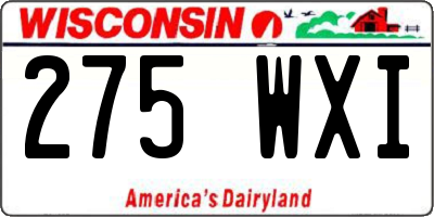 WI license plate 275WXI