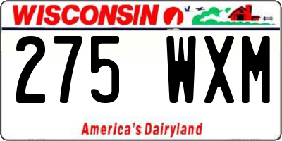 WI license plate 275WXM