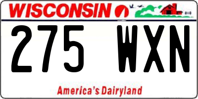 WI license plate 275WXN
