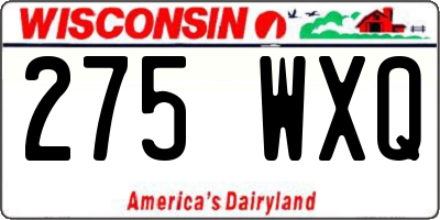 WI license plate 275WXQ