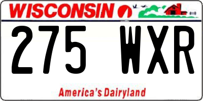 WI license plate 275WXR
