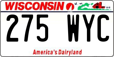 WI license plate 275WYC