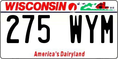 WI license plate 275WYM