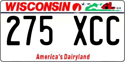 WI license plate 275XCC