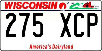 WI license plate 275XCP