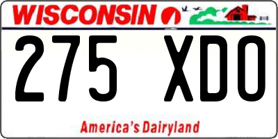 WI license plate 275XDO