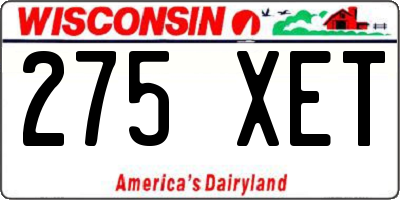WI license plate 275XET