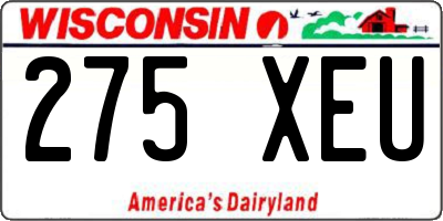 WI license plate 275XEU