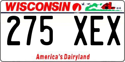 WI license plate 275XEX