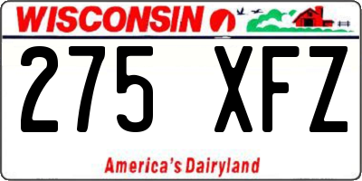 WI license plate 275XFZ