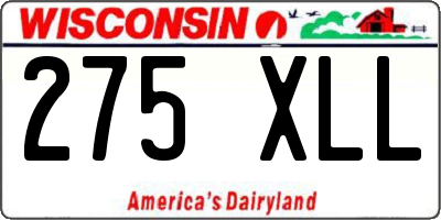 WI license plate 275XLL