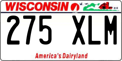 WI license plate 275XLM
