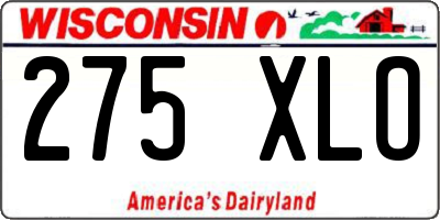 WI license plate 275XLO