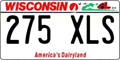 WI license plate 275XLS