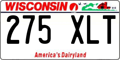 WI license plate 275XLT