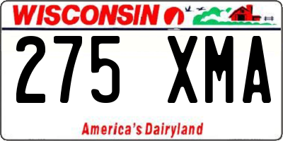 WI license plate 275XMA