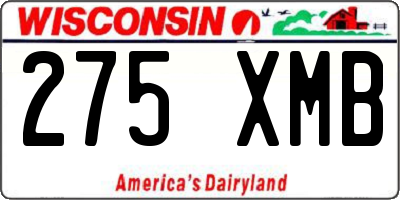 WI license plate 275XMB