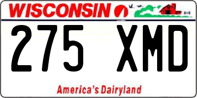 WI license plate 275XMD