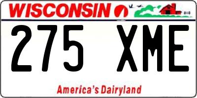 WI license plate 275XME