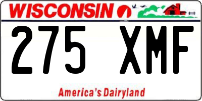 WI license plate 275XMF