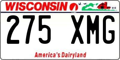 WI license plate 275XMG