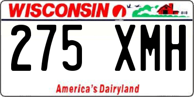 WI license plate 275XMH