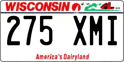 WI license plate 275XMI