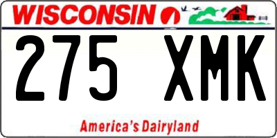 WI license plate 275XMK